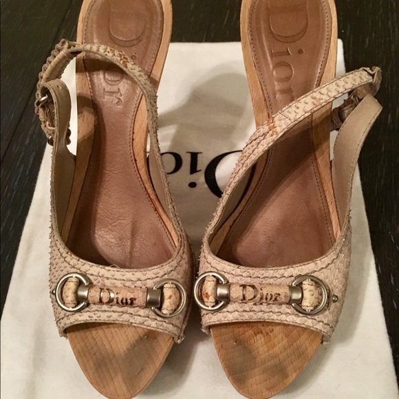 Christian Dior Python sling-back platform heels - Picture 8 of 8